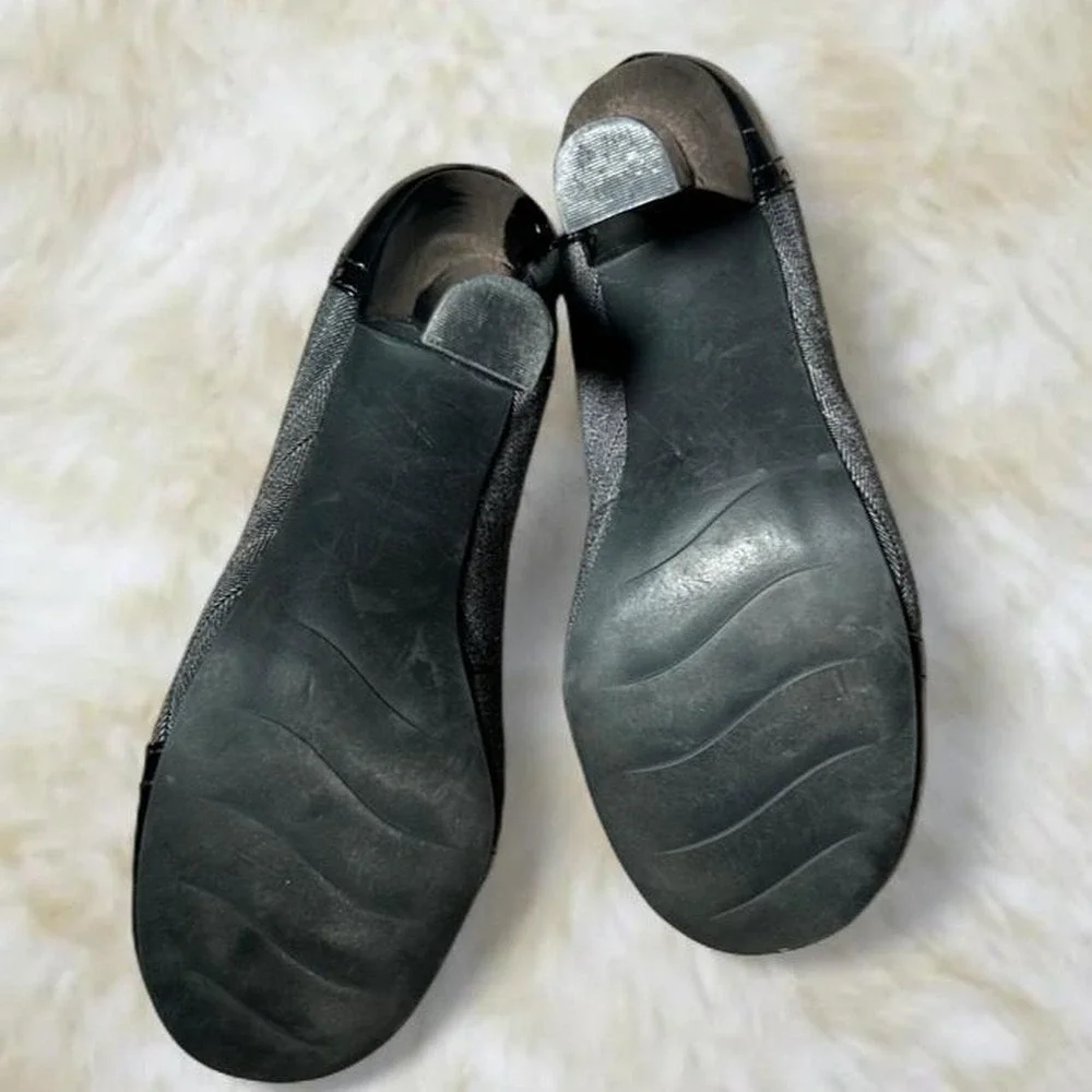 Mudd Y2K Black Patent Mary Jane Heels Bow Embellished Pumps Size 7
